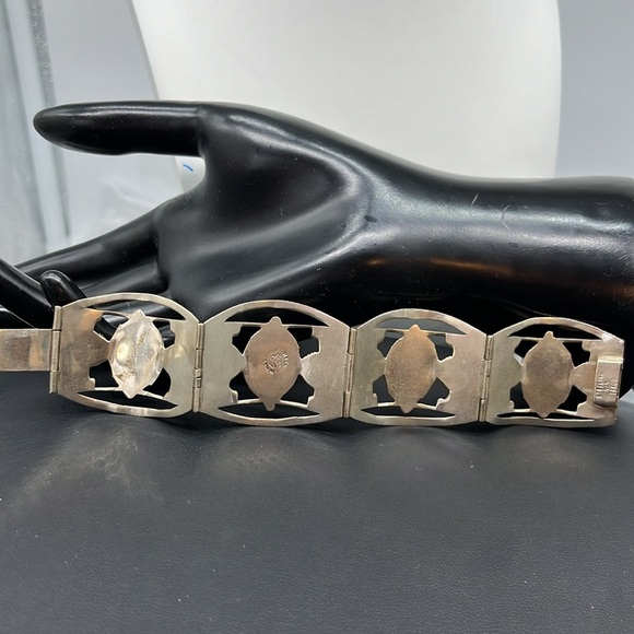 Vintage Taxco Mexico sterling silver bracelet, approx 6.25 inches, 32 grams - Picture 6 of 14